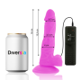 DIVERSIA - DILDO VIBRANTE FLESSIBILE VIOLA 18 CM -O- 4 CM