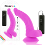 DIVERSIA - FLEXIBLE VIBRATING DILDO PURPLE 21.5 CM -O- 4.5 CM