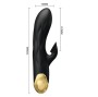 PRETTY LOVE - SCHWARZER WIEDERAUFLADBARER, VERGOLDETER LUXUSVIBRATOR