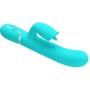 PRETTY LOVE - VIBRATORE CONIGLIO CON LECCATURA VERDE ACQUA