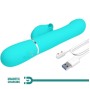 PRETTY LOVE - RABBIT VIBRATOR PEARLS AQUA GREEN