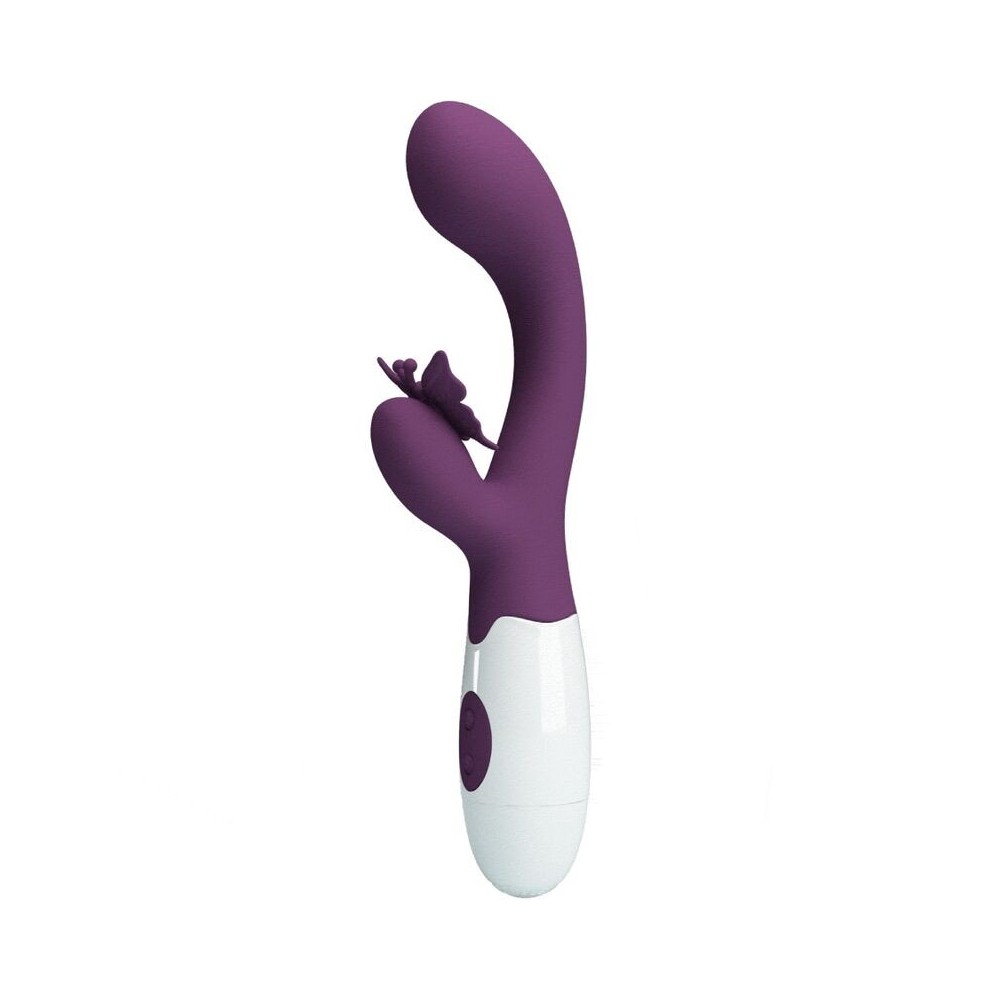 PRETTY LOVE - BUTTERFLY KISS VIBRADOR DE COELHO E ESTIMULADOR DE PONTO G ROXO