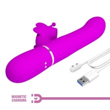 PRETTY LOVE - VIBRATEUR MULTIFONCTION LAPIN 4 EN 1 PAPILLON FUCHSIA