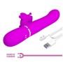 PRETTY LOVE - VIBRADOR COELHO MULTIFUNÇÕES 4 EM 1 BORBOLETE FÚCSIA