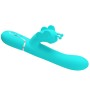 PRETTY LOVE - VIBRADOR COELHO MULTIFUNÇÕES 4 EM 1 BUTTERFLY AQUA VERDE