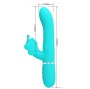 PRETTY LOVE - VIBRADOR COELHO MULTIFUNÇÕES 4 EM 1 BUTTERFLY AQUA VERDE