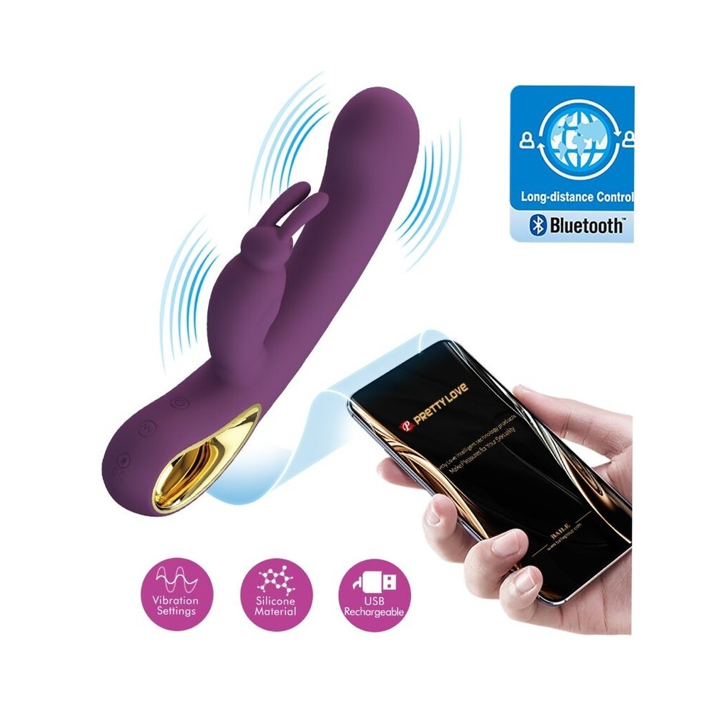PRETTY LOVE - LIAM VIBRATEUR LAPIN ET STIMULATEUR DE POINT G VIOLET