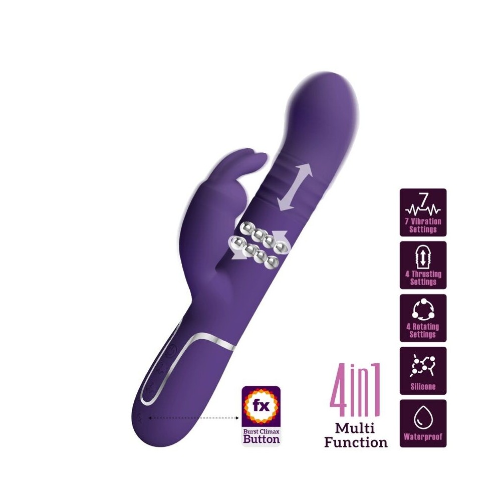 PRETTY LOVE - COALE VIBRADOR COELHO 4 EM 1 ROXO