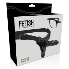 FETISH SUBMISSIVE HARNESS  REALISTISCHES SCHWARZES SILIKON 15 CM