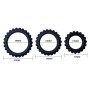 BAILE - CONJUNTO TITAN 3PCS ANEL PARA GALO PRETO 2.8 + 2.4 + 1.9 CM
