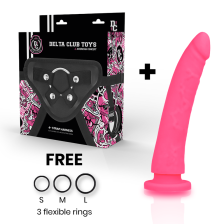 DELTA CLUB - ARREIO DE BRINQUEDOS + DONG ROSA SILICONE 17 CM -O- 3 CM