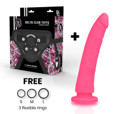 DELTA CLUB - TOYS GURT + DONG ROSA SILIKON 20 CM -O- 4 CM