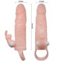 BAILE - BRAVE MAN PENIS COVER WITH RABBIT AND DOUBLE ENGINE FLESH 16.5 CM
