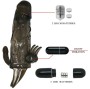 BAILE - BRAVE MAN PENIS COVER WITH CLIT AND ANAL STIMULATION DOUBLE BULLET BLACK 16.5 CM