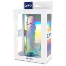 X RAY - ARNÊS SEGURANA + DILDO TRANSPARENTE COM BOLAS 15.5 CM -O- 3.5 CM