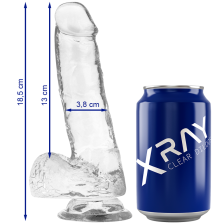 X RAY - ARNÊS + DILDO TRANSPARENTE COM BOLAS 18.5 CM -O- 3.8 CM