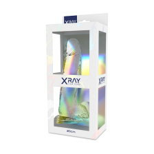 X RAY - IMBRACATURA + CAZZO TRASPARENTE CON SFERE 20 CM -O- 4.5 CM