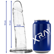 X RAY - ARNÊS + DILDO TRANSPARENTE 18 CM -O- 4 CM