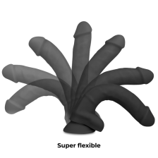 COCK MILLER - HARNESS + SILICONE DENSITY COCKSIL ARTICULABLE BLACK 13 CM