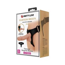 PRETTY LOVE - HARNESS BRIEFS UNIVERSAL HARNESS WITH DILDO JERRY 21.8 CM NATURAL