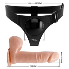 PRETTY LOVE - HARNESS BRIEFS UNIVERSAL HARNESS WITH DILDO TOM 20 CM NATURAL