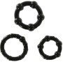 SEVEN CREATIONS - SET OF THREE BLACK PENIS RINGS