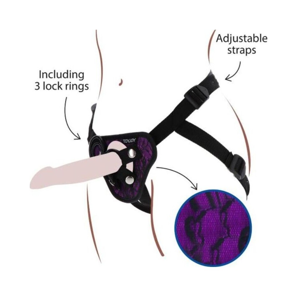 GET REAL - STRAP-ON LACE HARNESS PURPLE