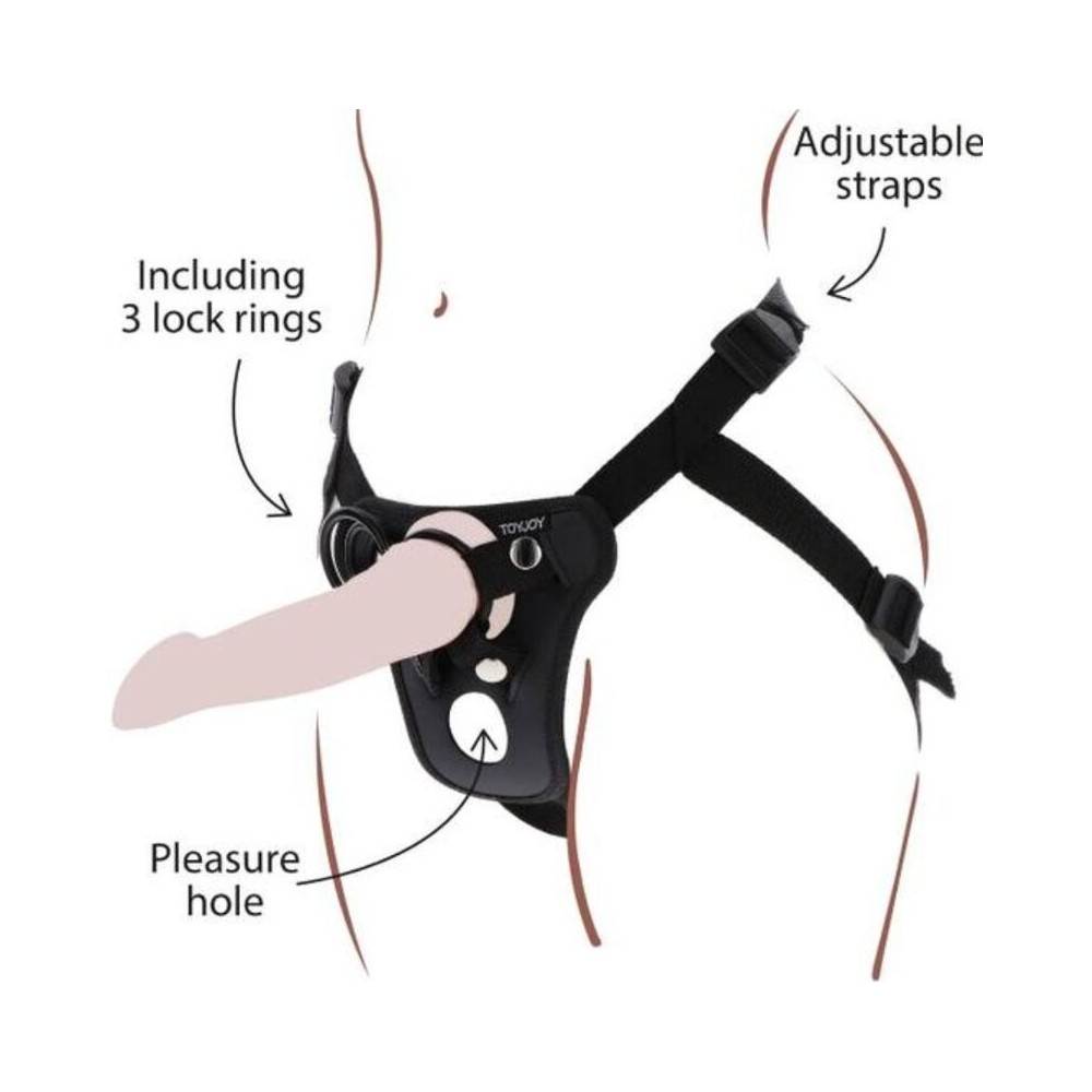 GET REAL - STRAP-ON PLEASURE HARNESS BLACK