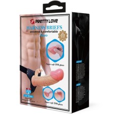 PRETTY LOVE - MAVIS HARNESS SLIP UNIVERSALE CON DILDO 19 CM NATURALE