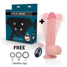 ROCKARMY - IMBRACATURA + VIBRATORE IN SILICONE LIQUIDO TELECOMANDO APACHE PREMIUM 20.5 CM -O- 4.62 CM