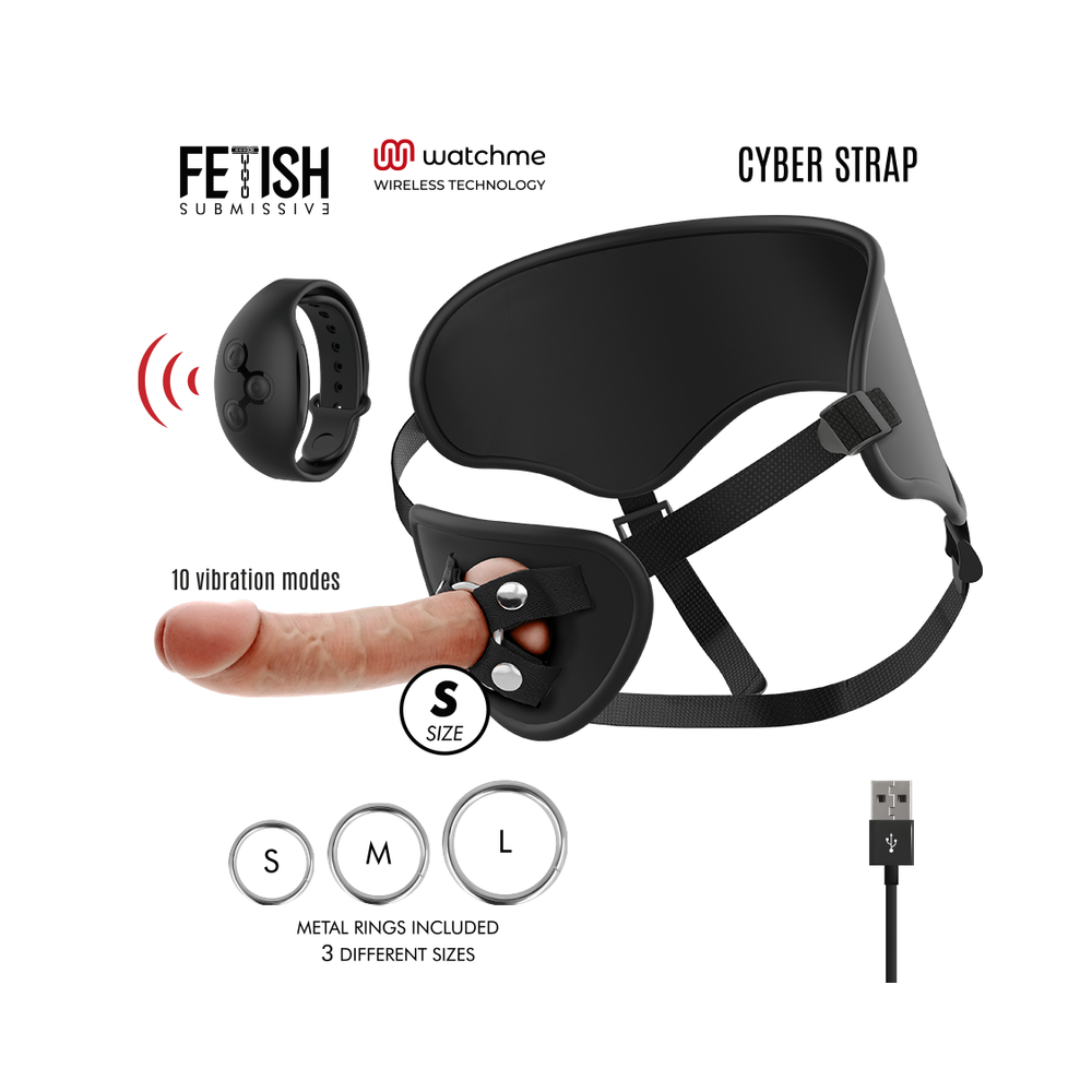 FETISH SUBMISSIVE CYBER STRAP - ARNÊS DE CONTROLE REMOTO WATCME TECHNOLOGY S