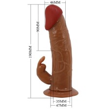 PRETTY LOVE - MARION HARNAIS SLIP UNIVERSEL AVEC DILDO VIBRANT 19 CM MARRON