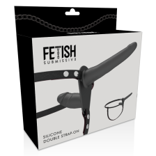 FETISH SUBMISSIVE HARNESS  SCHWARZE DOPPELPENETRATION