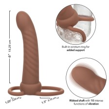 CALEXOTICS - MAXX RIBBED DUAL PENETRATOR 10 VIBRATIONEN BRAUN