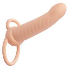 CALEXOTICS - MAXX RIBBED DOUBLE PÉNÉTRATEUR 10 VIBRATIONS FLESH