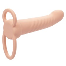 CALEXOTICS - MAXX RIBBED DOUBLE PÉNÉTRATEUR 10 VIBRATIONS FLESH