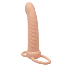 CALEXOTICS - MAXX RIBBED DOUBLE PÉNÉTRATEUR 10 VIBRATIONS FLESH