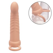 CALEXOTICS - MAXX RIBBED DOUBLE PÉNÉTRATEUR 10 VIBRATIONS FLESH