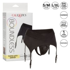 CALEXOTICS - BOUNDLESS THONG WITH GARTER L/XL