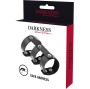 DARKNESS - DOUBLE ANNEAU DE PÉNIS ET TESTICULES EN CUIR RÉGLABLE