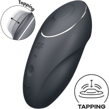 SATISFYER - TAP & CLIMAX 1 AUFLEGVIBRATOR SCHWARZ