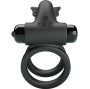 PRETTY LOVE - DOUBLE ANNEAU VIBRANT AVEC STIMULATEUR NOIR