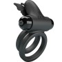 PRETTY LOVE - DOUBLE ANNEAU VIBRANT AVEC STIMULATEUR NOIR