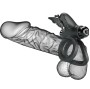 PRETTY LOVE - DOUBLE ANNEAU VIBRANT AVEC STIMULATEUR NOIR