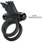 PRETTY LOVE - DOUBLE ANNEAU VIBRANT AVEC STIMULATEUR NOIR