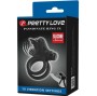 PRETTY LOVE - ANEL VIBRADOR DUPLO COM ESTIMULADOR PRETO