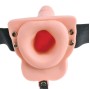 FETISH FANTASY SERIES - ARNÊS AJUSTVEL COM CONTROLE REMOTO PÊNIS REALISTA COM TESTÍCULOS RECARREGVEIS E VIBRADOR 15 CM
