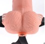 FETISH FANTASY SERIES - VERSTELLBARES GURT MIT FERNBEDIENUNG, REALISTISCHER PENIS MIT WIEDERAUFLADBAREN HODEN UND VIBRATOR 15 CM