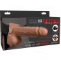 FETISH FANTASY SERIES - ADJUSTABLE HARNESS REALISTIC PENIS WITH BALLS RECHARGEABLE AND VIBRATOR 17.8 CM
