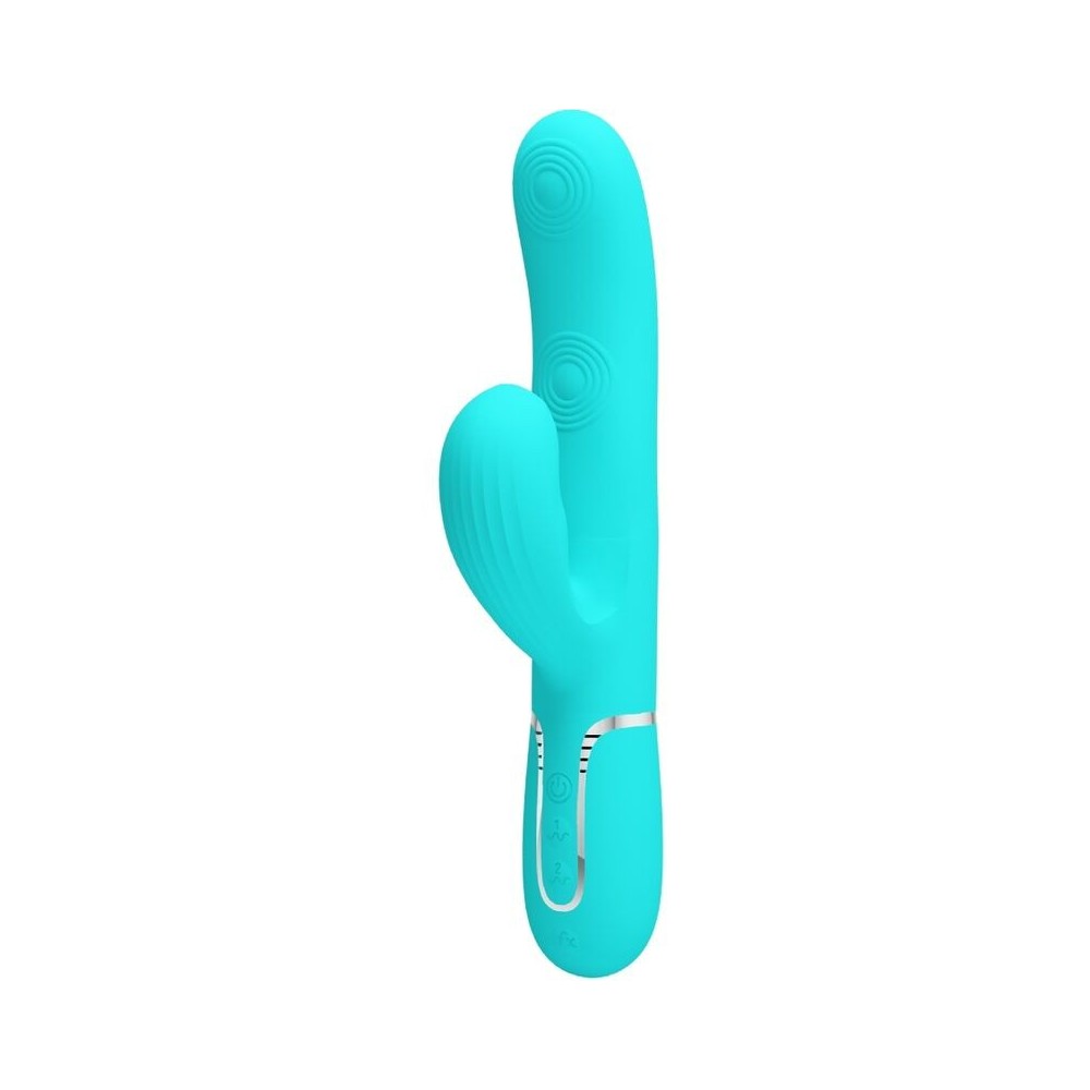 PRETTY LOVE - PERLITA MULTIFUNKTIONS-3-IN-1-G-PUNKT-VIBRATOR AQUA GRÜN